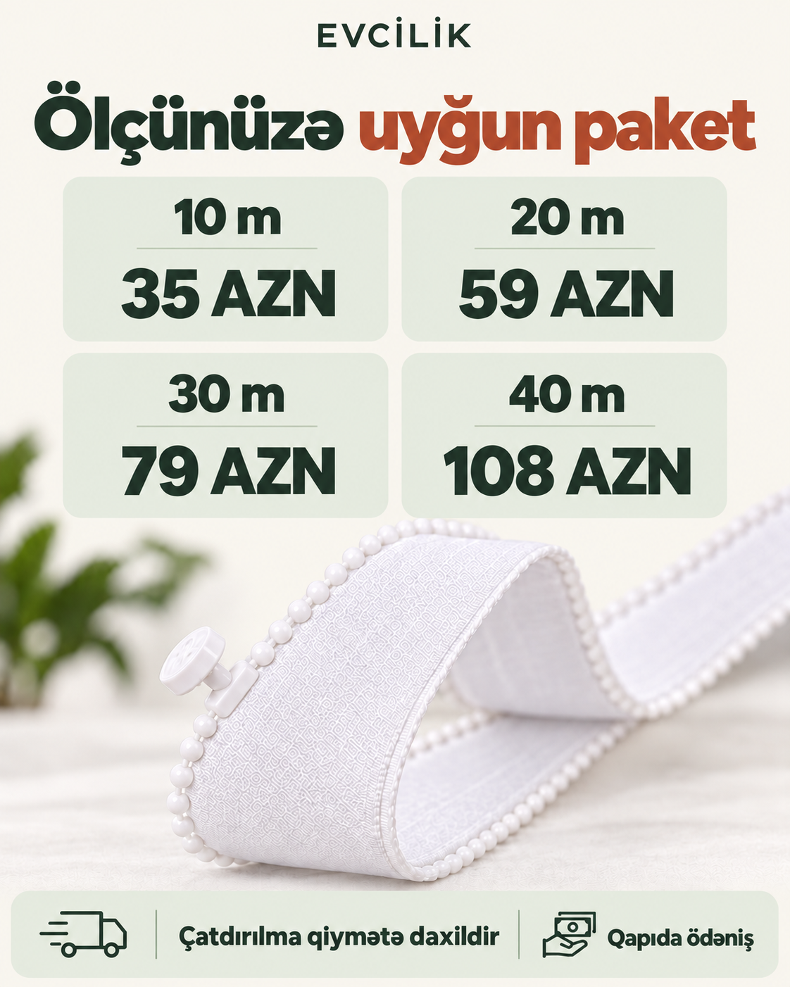 Pərdə lenti və giriş soketi