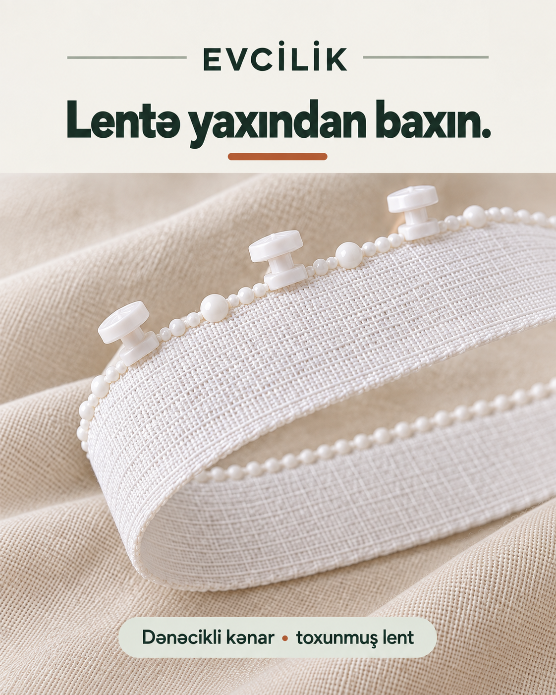 Pərdə lenti və giriş soketi
